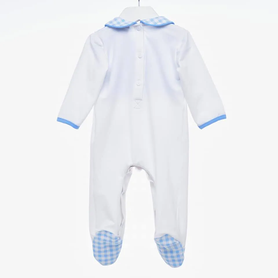 Ocean Baby Boys Full Front Smocked Rocking Horse Sleepsuit (NB-12M)