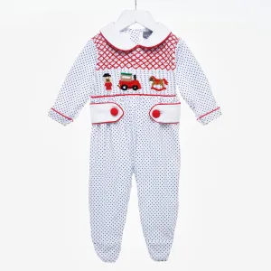 Ocean Baby Boys Full Front Smocked Sleepsuit (NB-18M)