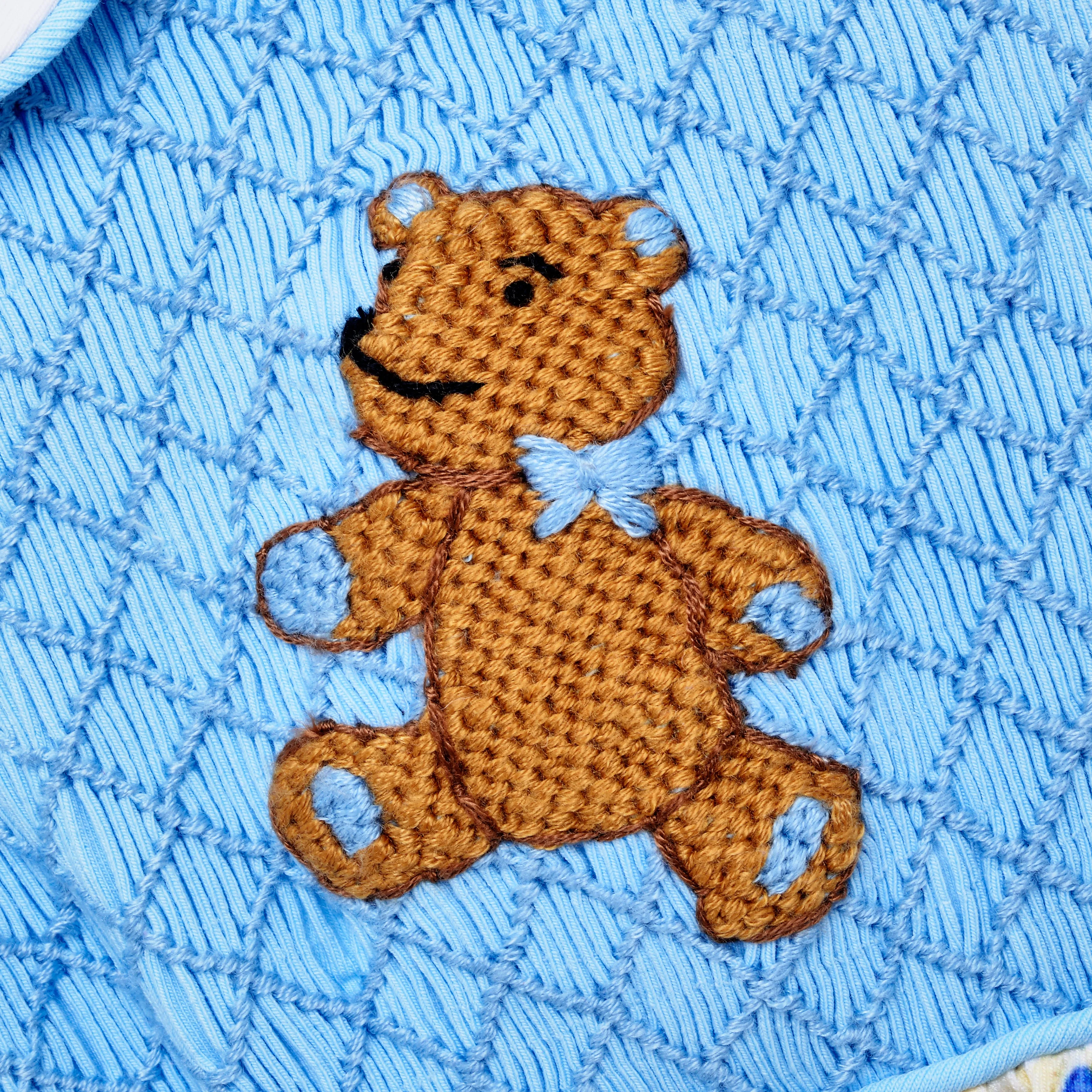 Ocean Baby Boys Smocked Teddy Sleepsuit & Bib Set (NB-12M)
