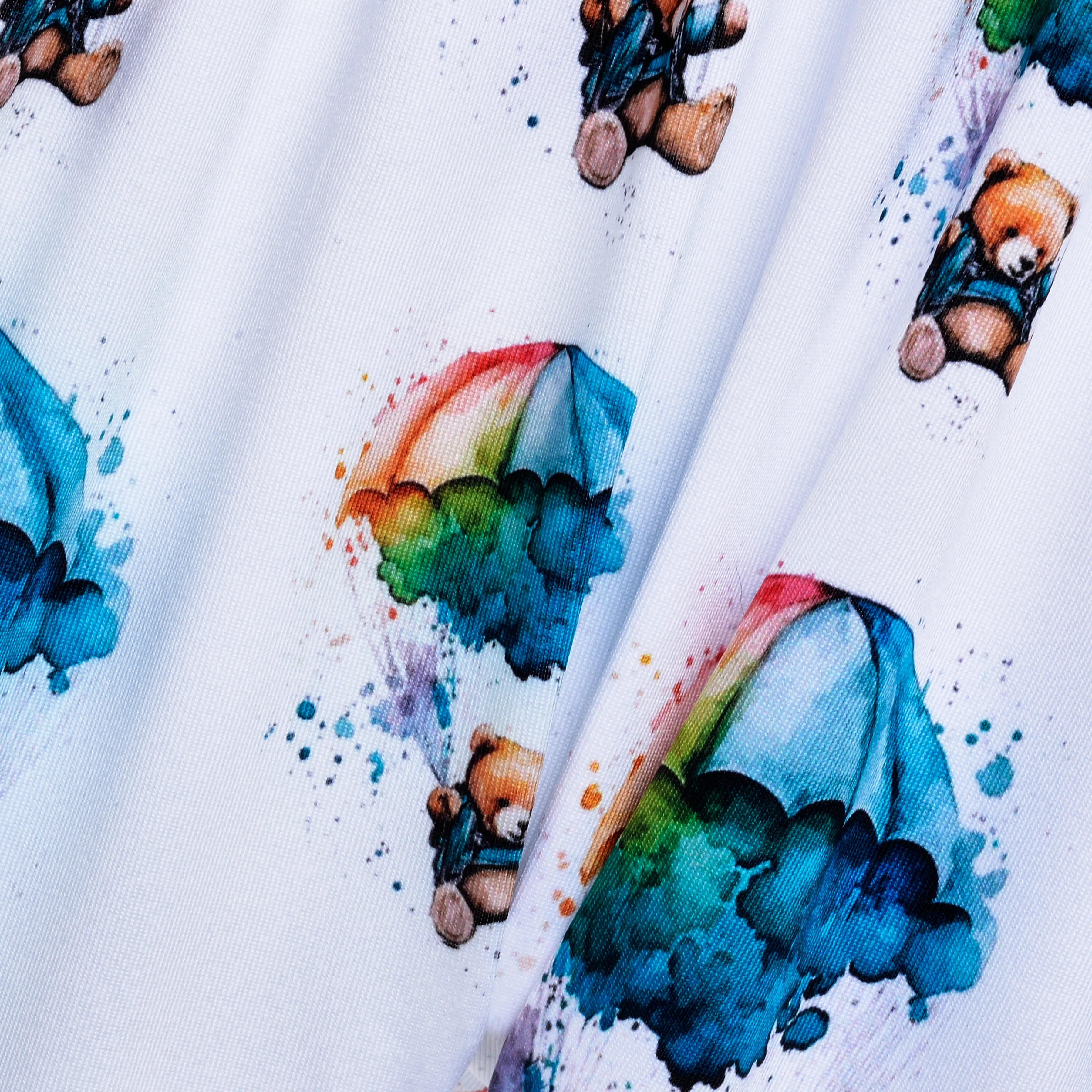 Ocean Baby Boys Smocked Watercolour Parachute Teddy Sleepsuit & Bib Set (NB-12M)