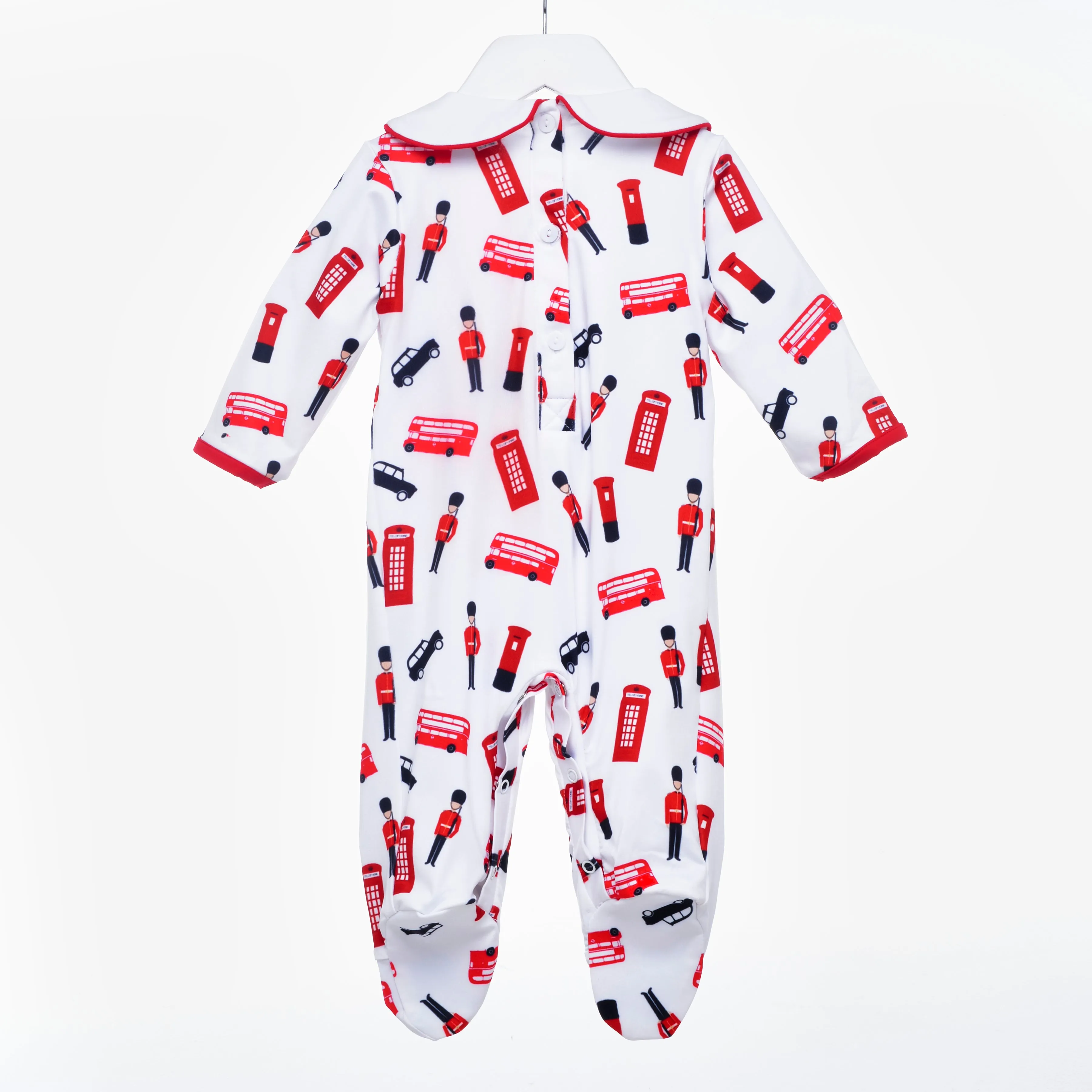 Ocean Baby Boys Soldier & London Themed Smocked Sleepsuit & Bib Set (NB-12M)