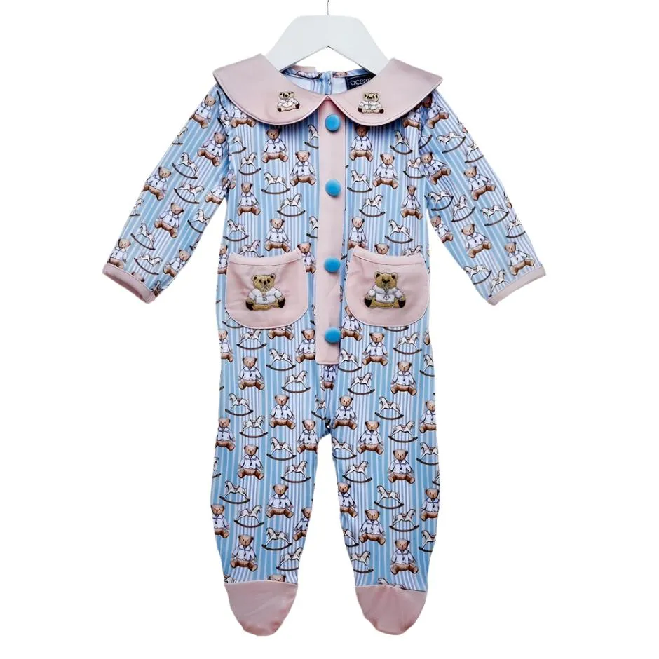 Ocean Baby Boys Vintage TeddyBear Sleepsuit (NB-12M)