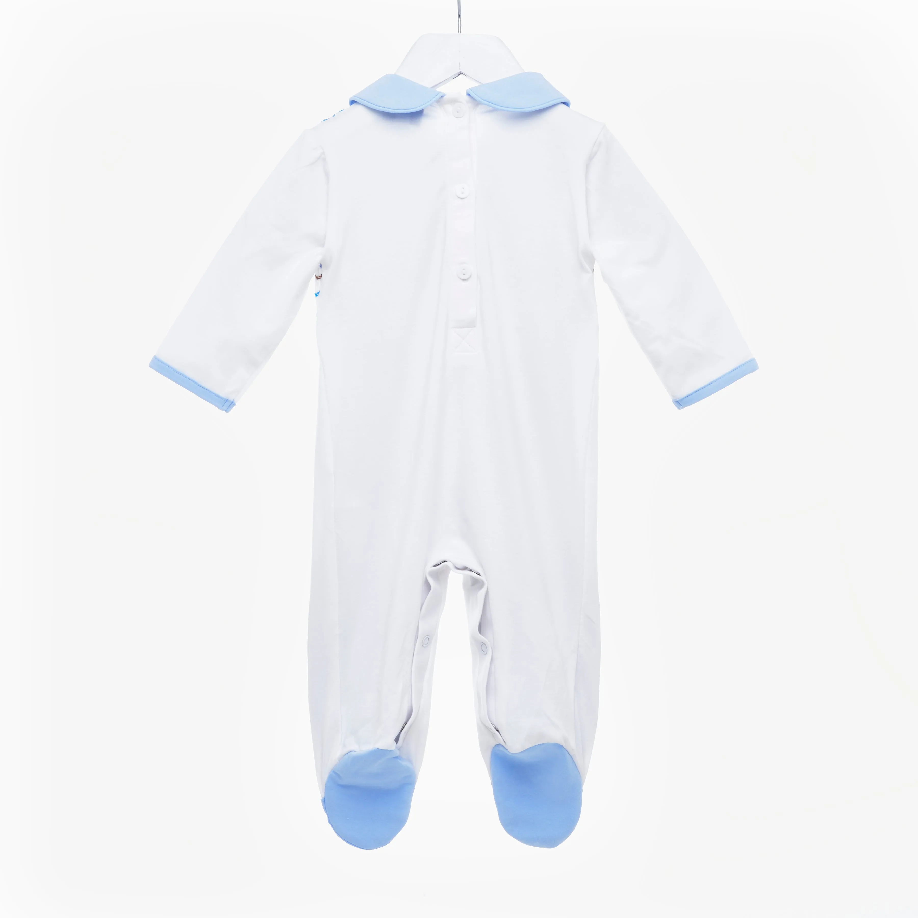 Ocean Baby Full Front Smocked Geometric Sleepsuit Set (NB-18M)