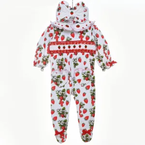 Ocean Baby Smocked Strawberry Sleepsuit & Headband Set (NB-18M)