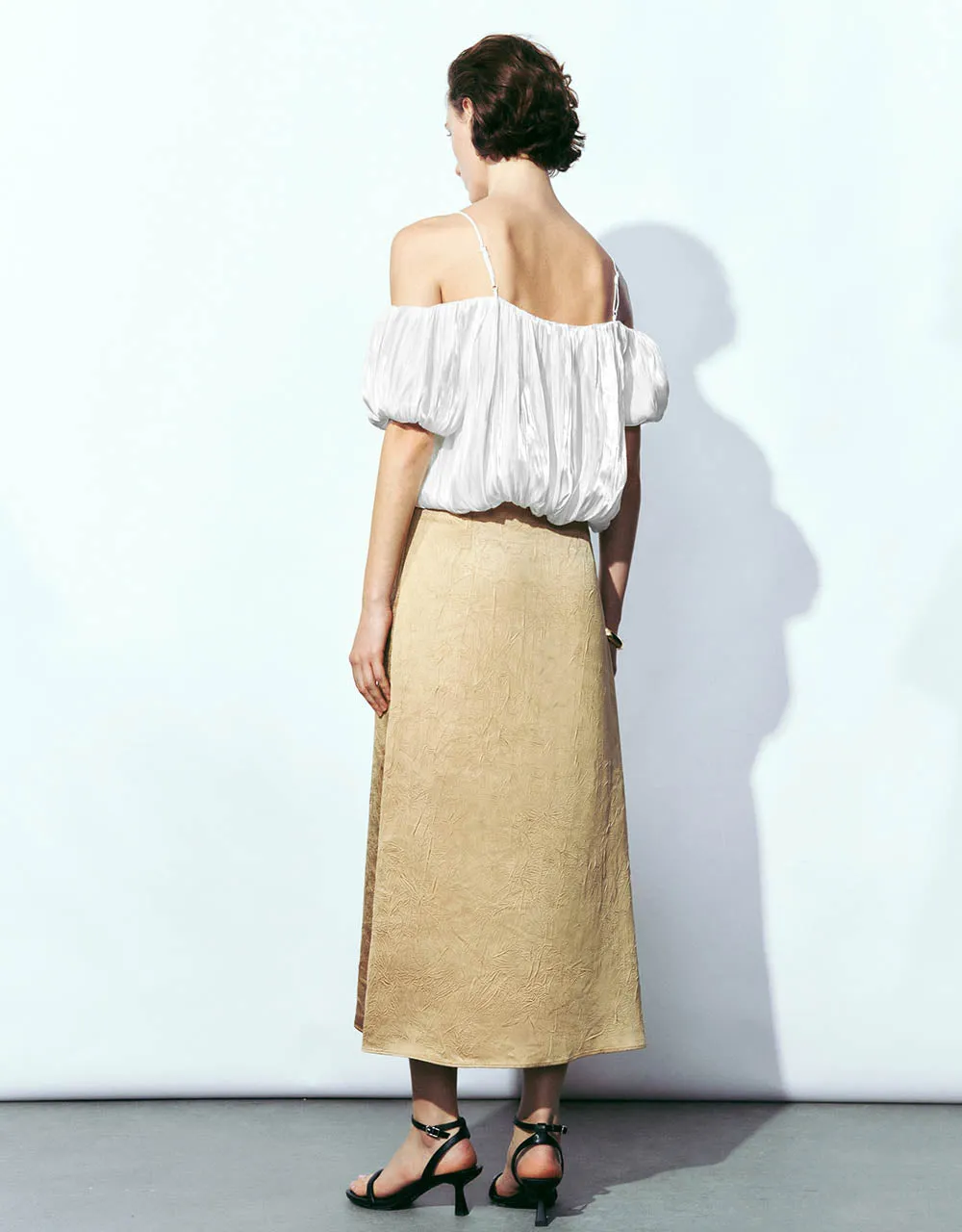 Off-Shoulder Chiffon Cami Top