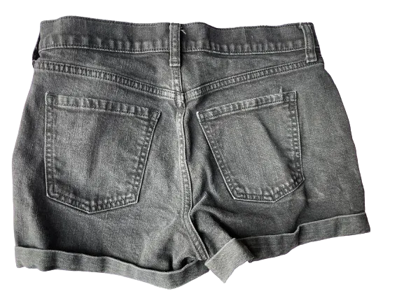 Old Navy Black Mid-Rise Boyfriend Distressed Shorts