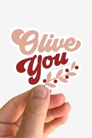 Olive You Sticker - Pink/Red