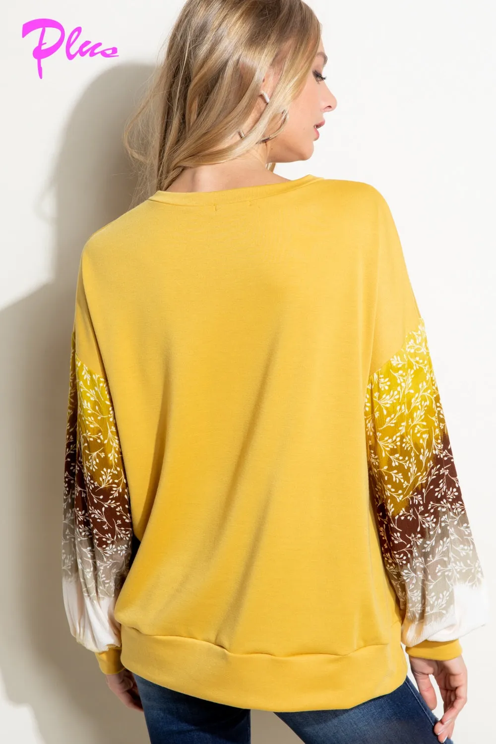 Ombre Tie Dye Volume Sleeve Top