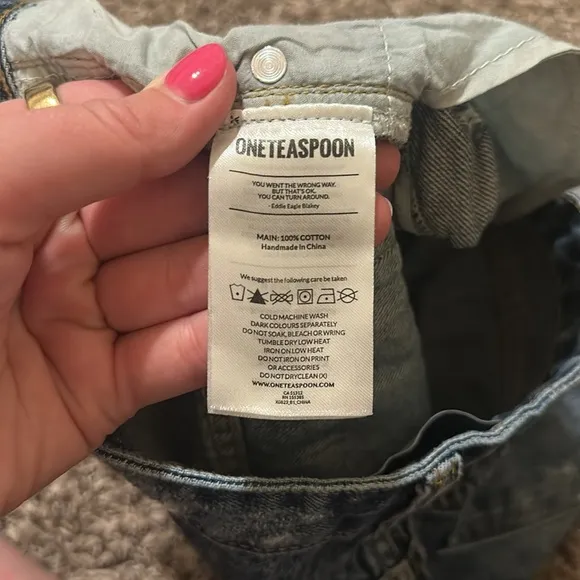 One Teaspoon Bandits Jean Denim Shorts Size 27