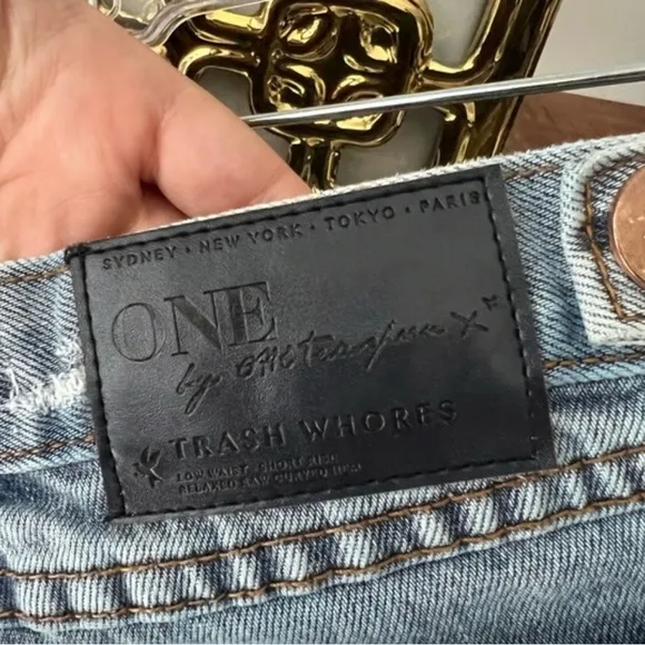 One X One Teaspoon Trash Whores distressed Jean shorts low waist women’s…