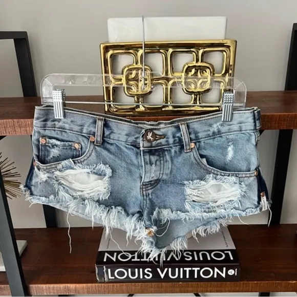 One X One Teaspoon Trash Whores distressed Jean shorts low waist women’s…