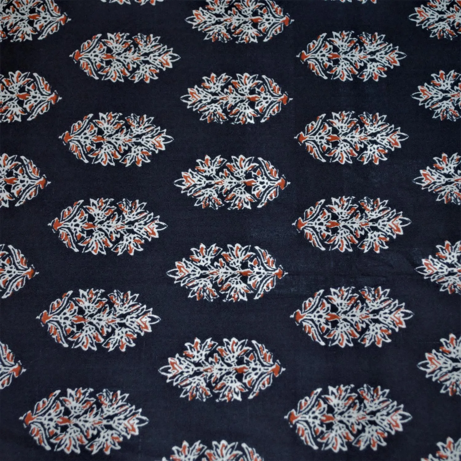 Orange & White Flowers on Navy
