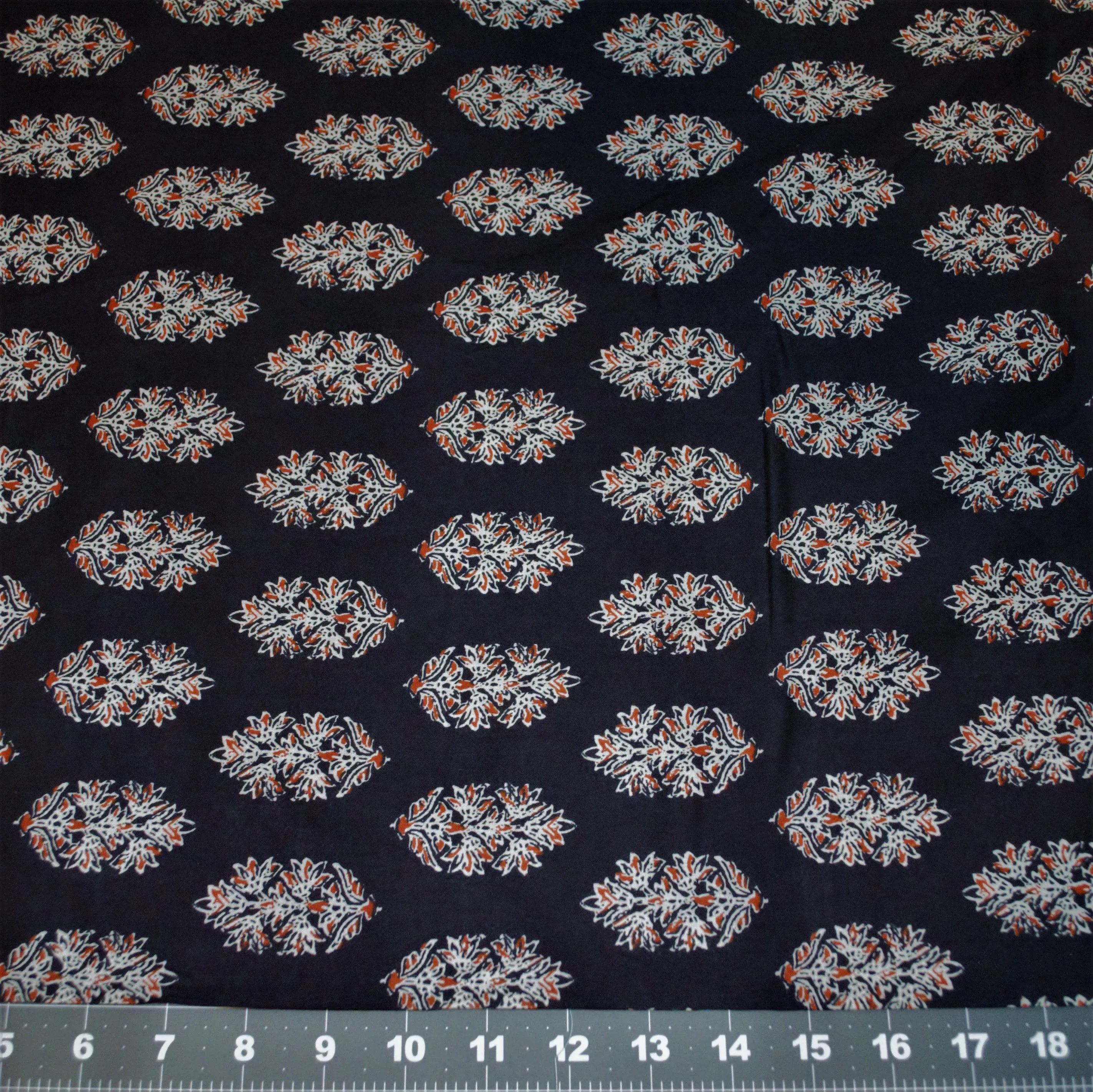 Orange & White Flowers on Navy
