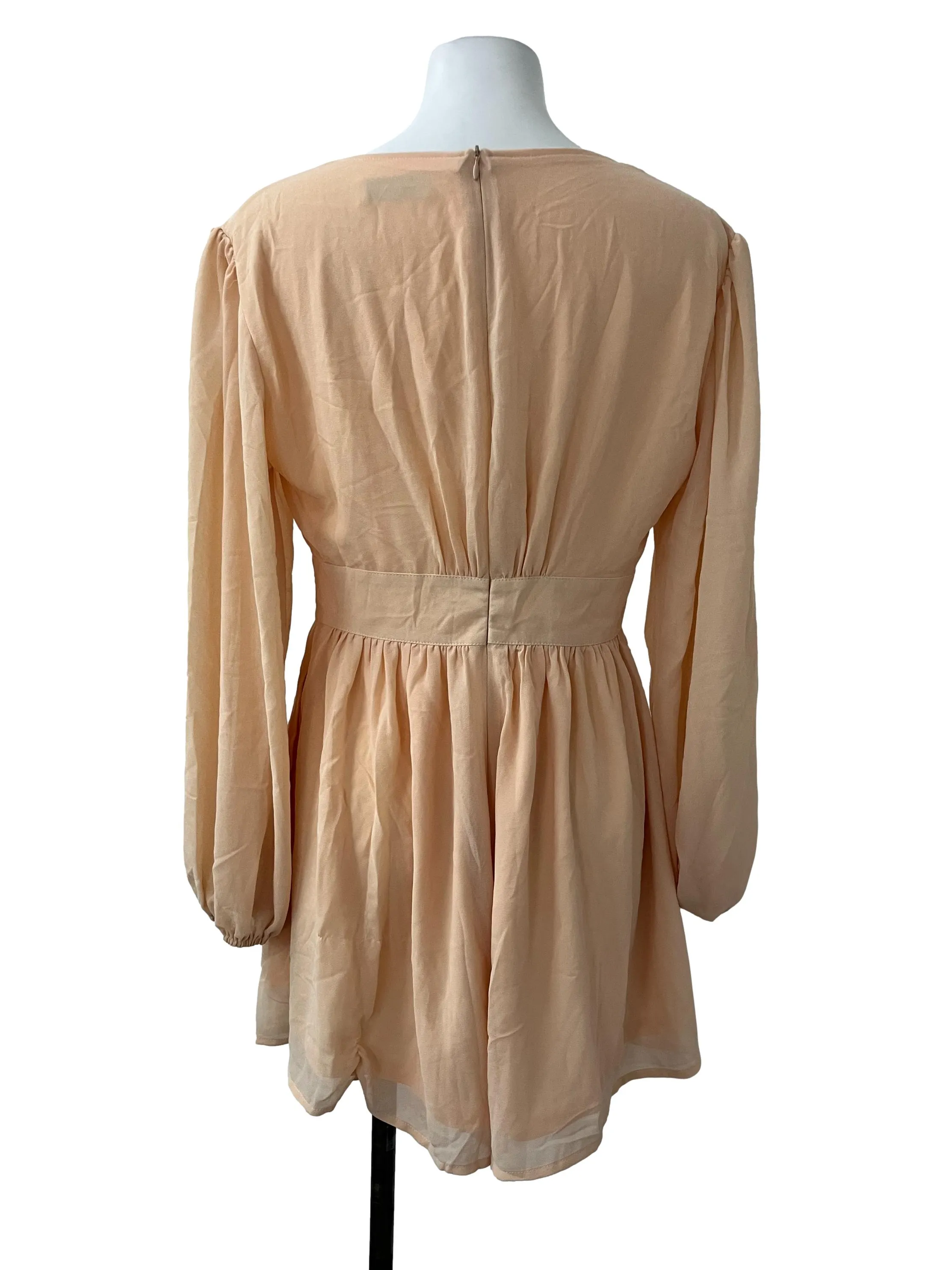 Orange V Neck Long Sleeved Romper