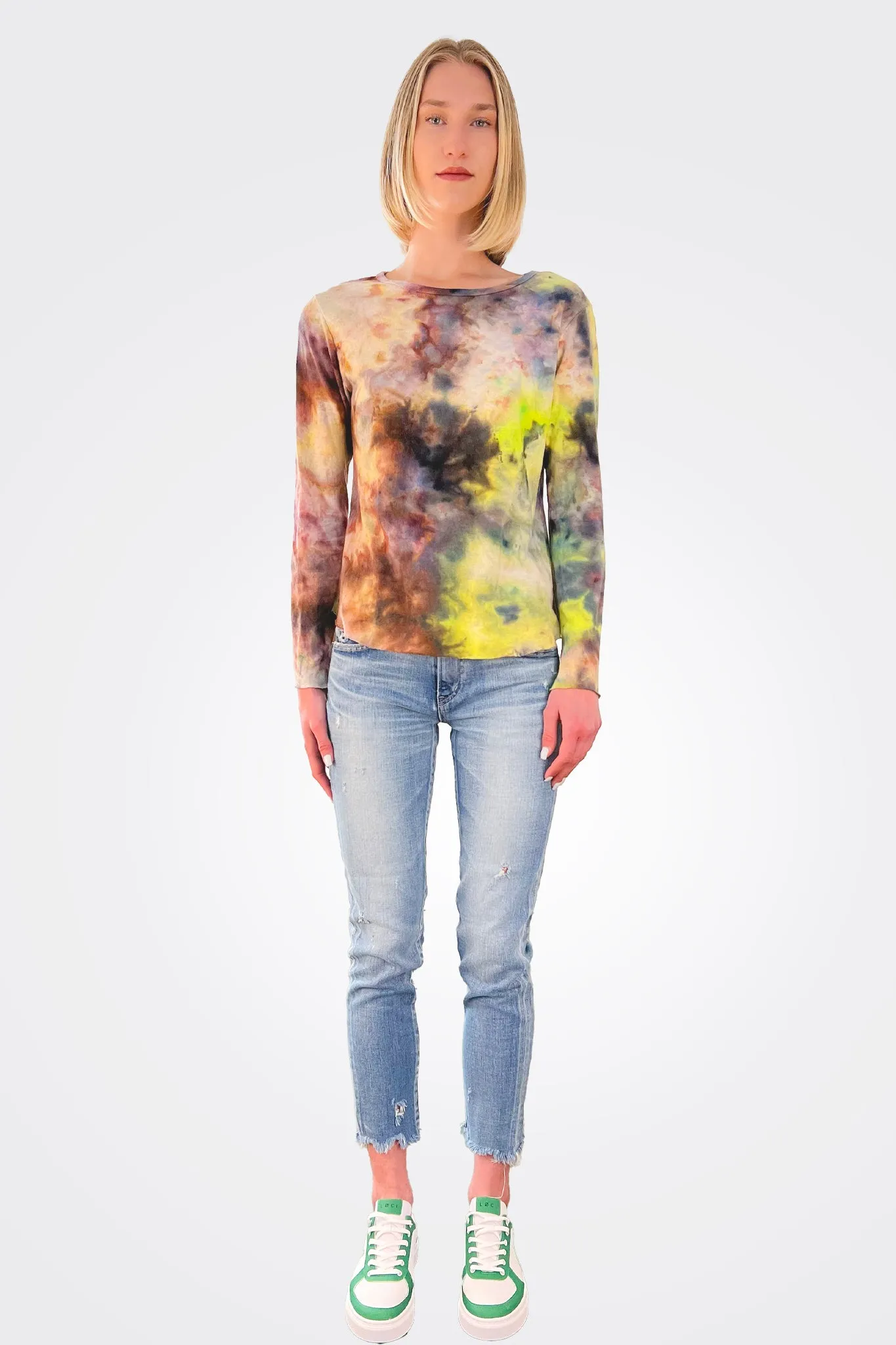 Organic Hemp Cotton Tie Dye Long Sleeve Tee - Lyon