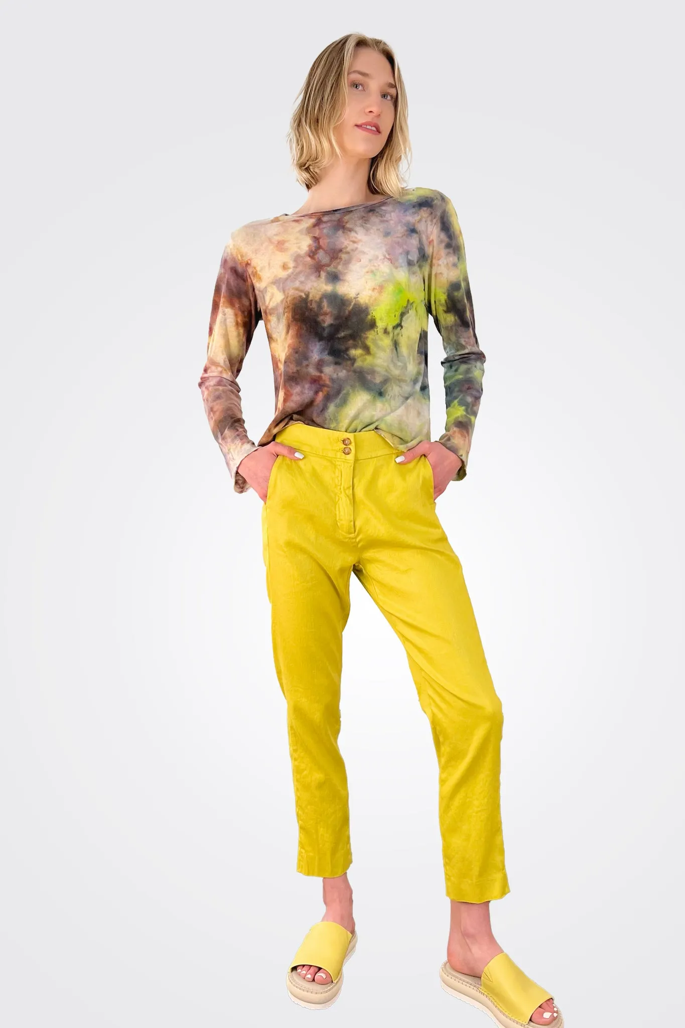 Organic Hemp Cotton Tie Dye Long Sleeve Tee - Lyon