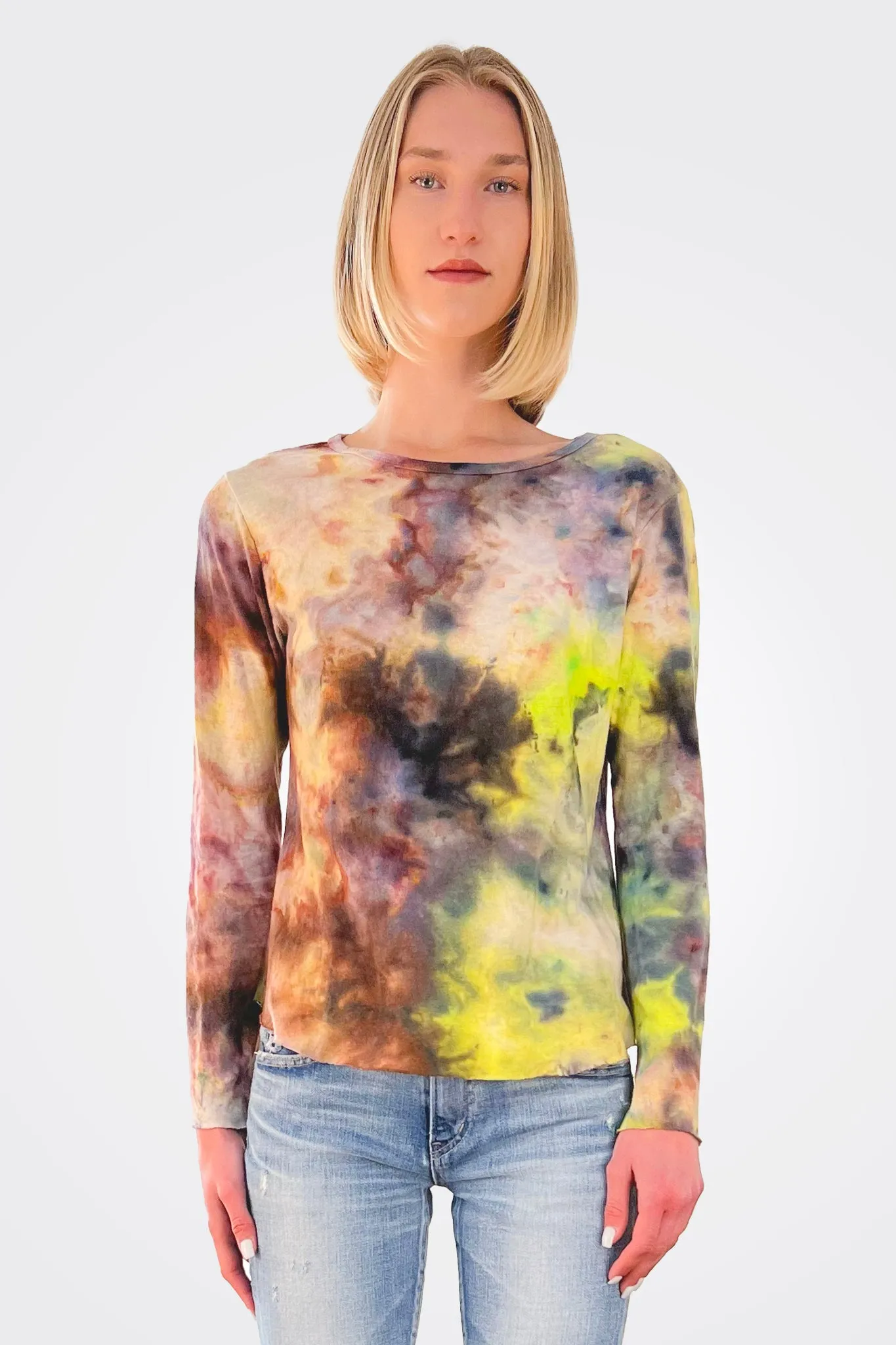 Organic Hemp Cotton Tie Dye Long Sleeve Tee - Lyon