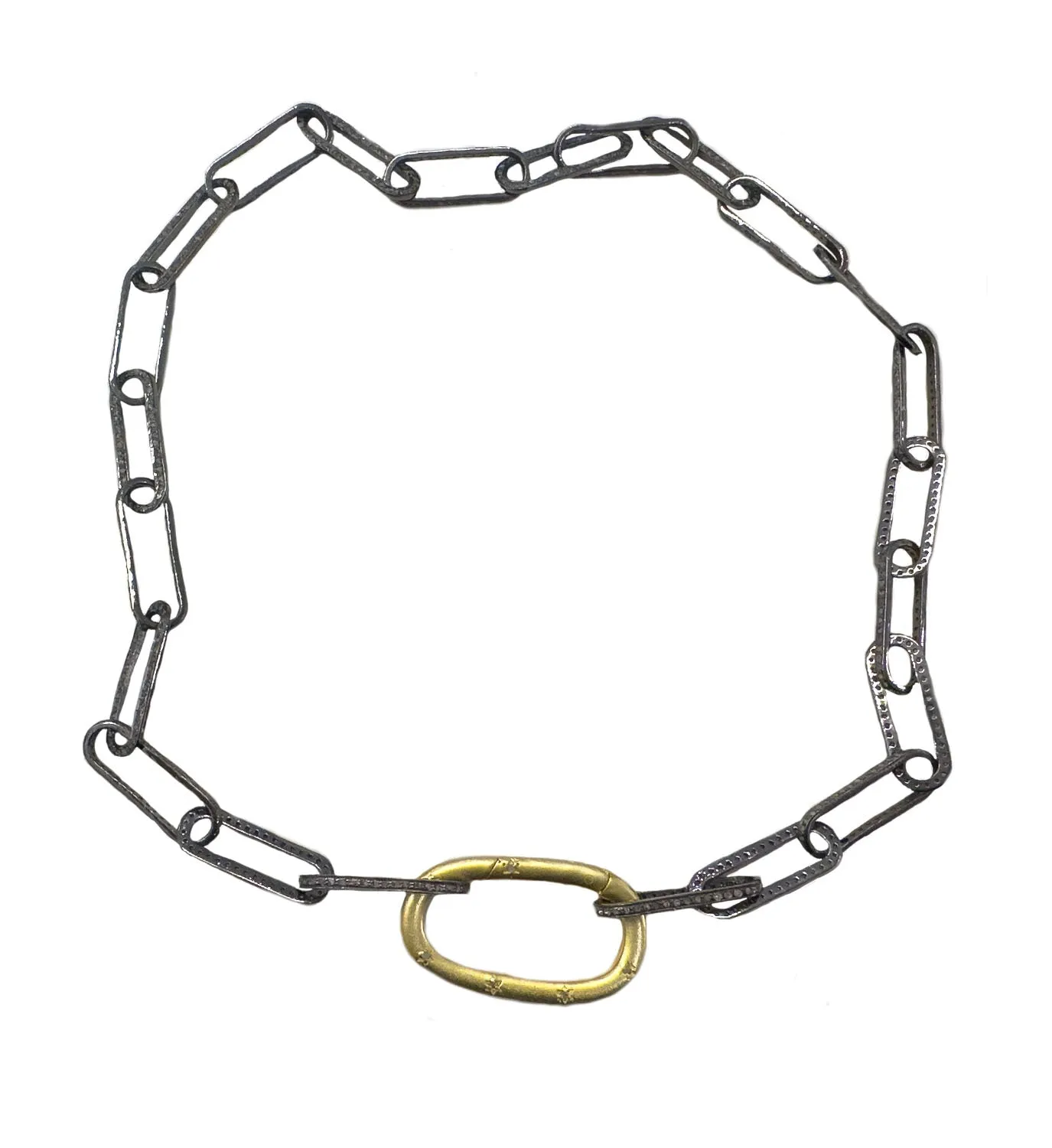 Oval Cut Out Diamond Chain Necklace