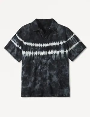 Owen Polo: Black Tie-Dye Stripe