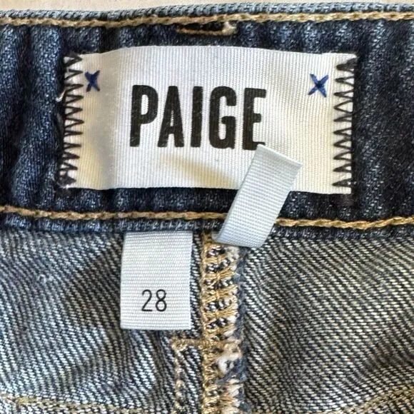 Paige Jimmy Jimmy High Rise Distressed Cuffed Denim Shorts