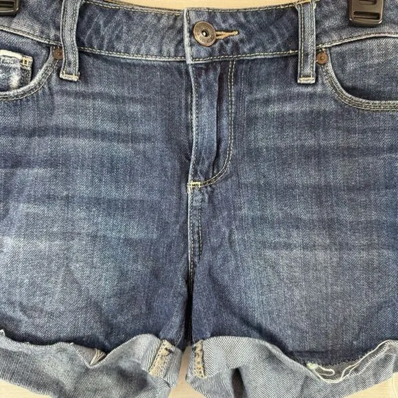 Paige Jimmy Jimmy High Rise Distressed Cuffed Denim Shorts