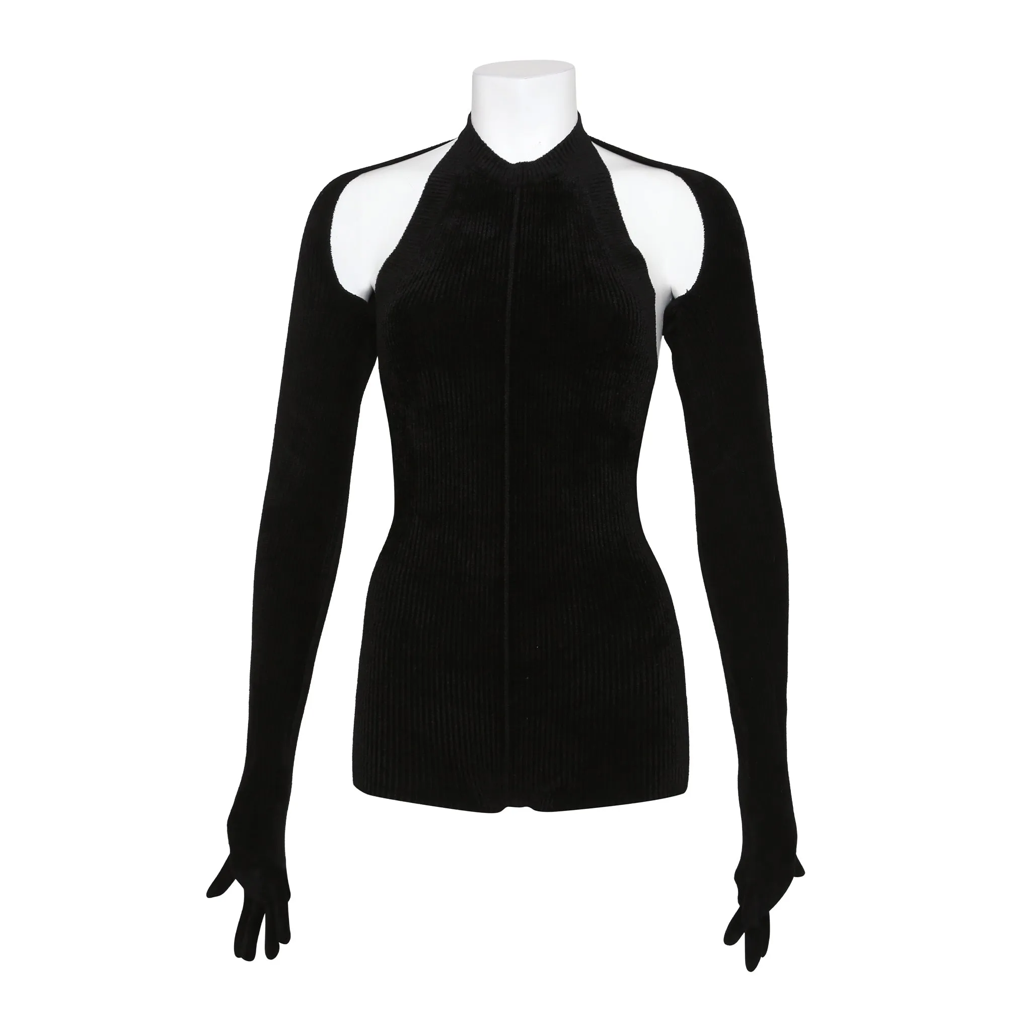 PETER DO VELVET ROMPER WITH GLOVES