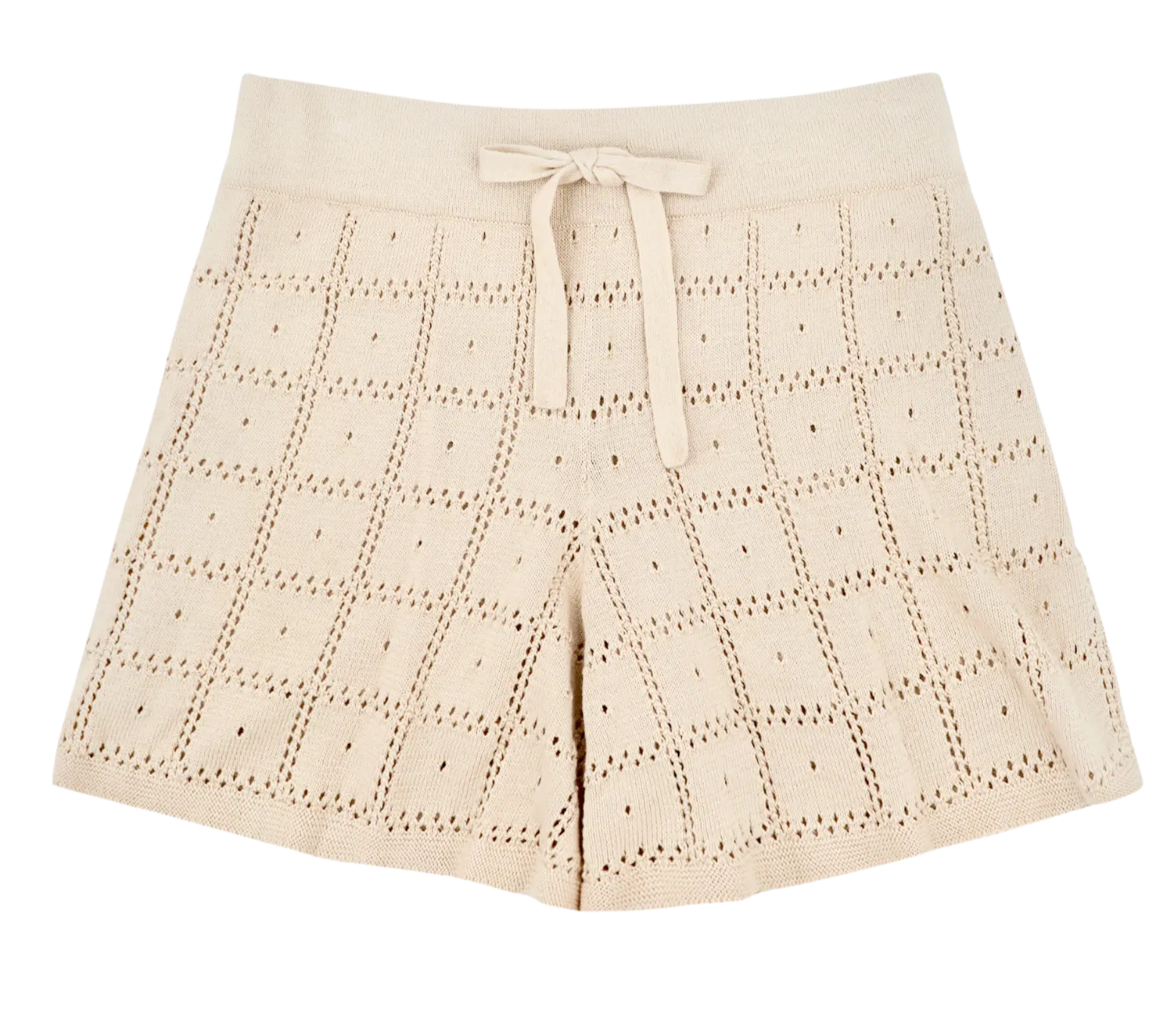 Petra Pointelle Knit Shorts in Shell