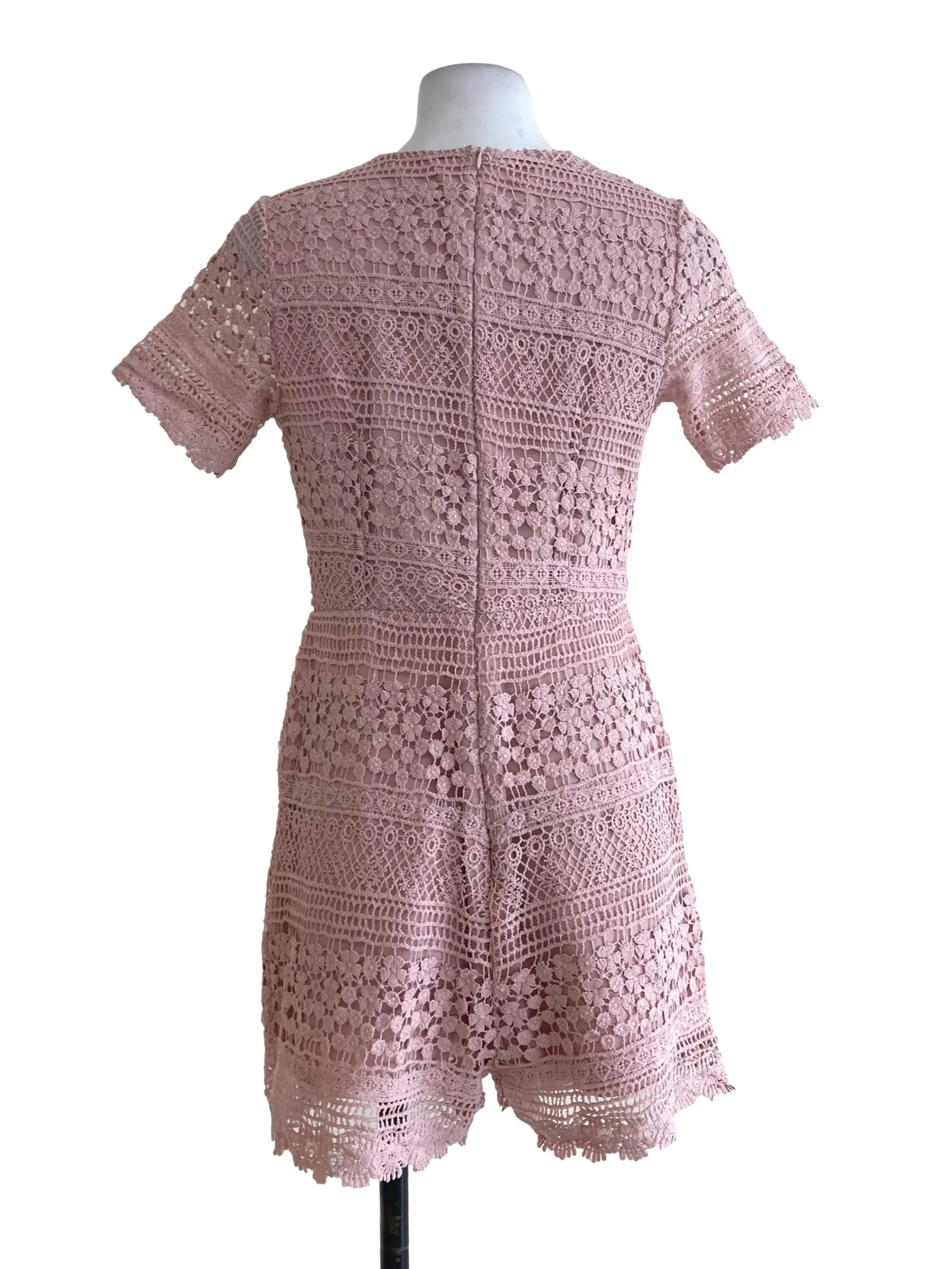Pink Laced V Neck Rompers