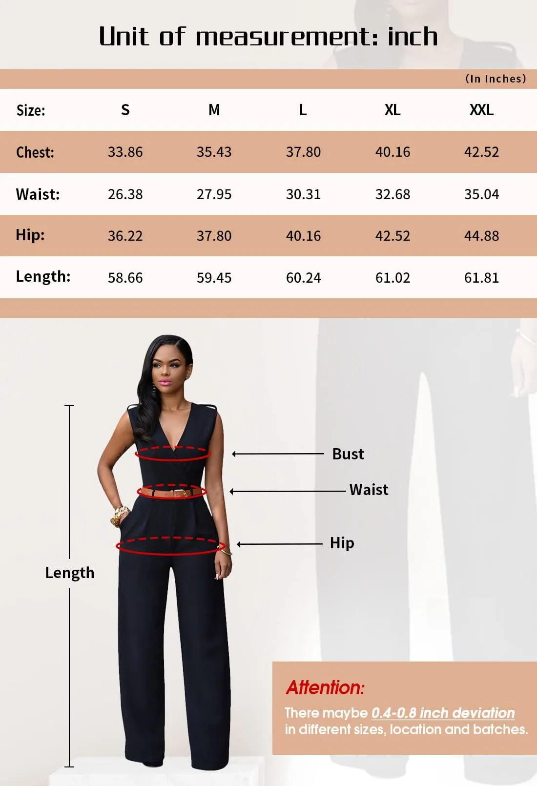 Pink Queen Women's Elegant V Neck Long Loose Belted Rompers Jumpsuits Black