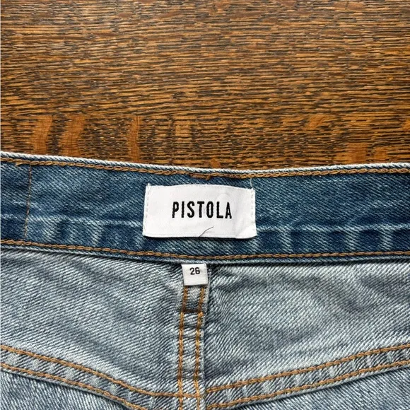 Pistola Cut-Off High Rise Distressed Jean Shorts in Light Wash. Size 26.