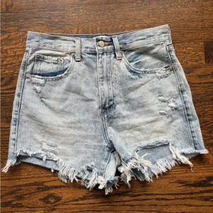 Pistola Cut-Off High Rise Distressed Jean Shorts in Light Wash. Size 26.