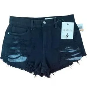 Pistola Revolve Womens Black Denim Shorts Nova NWT Sz 29 - 3