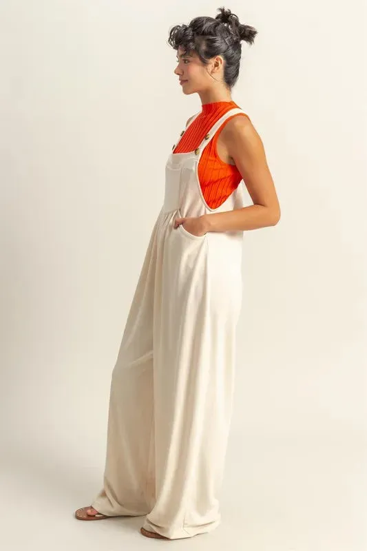 Pleated Detail Front Pocket Overalls