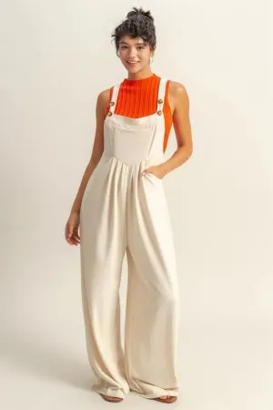 Pleated Detail Front Pocket Overalls