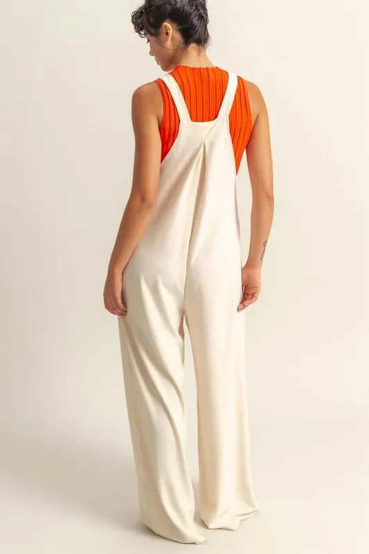 Pleated Detail Front Pocket Overalls
