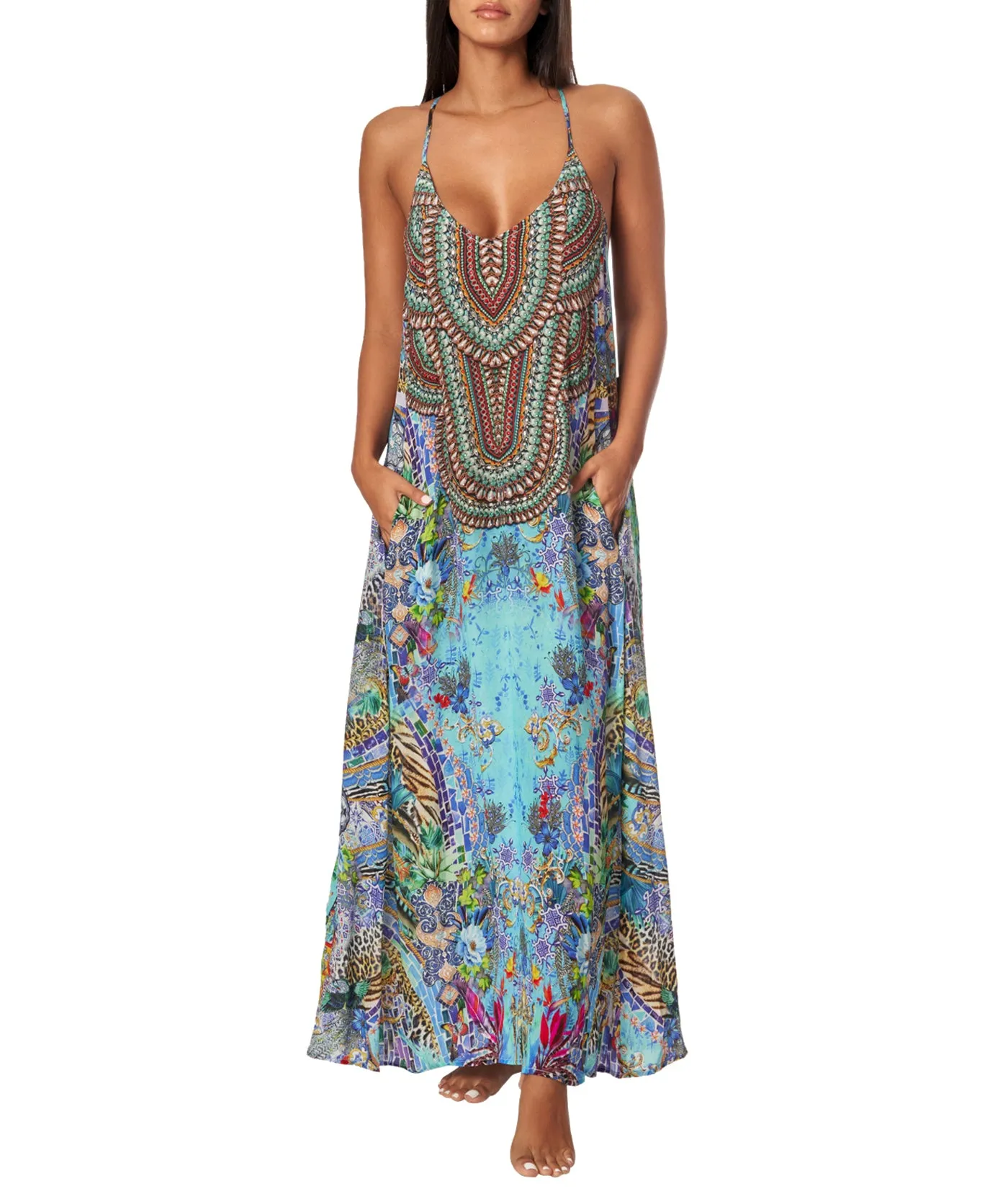 Poppy Garden Racerback Maxi Dress