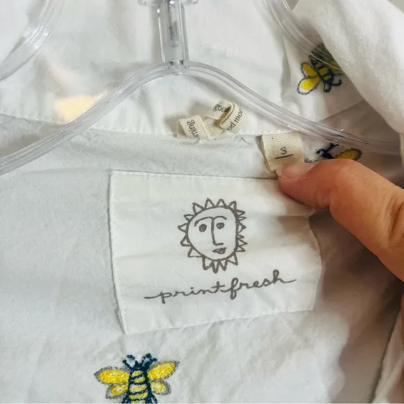 Printfresh Size Small Shorts Cotton Pajama Set Embroidered Bumble Bee Set SIB