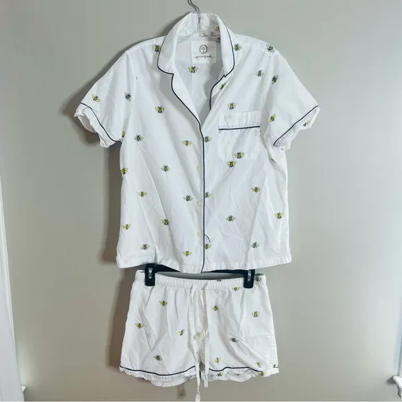 Printfresh Size Small Shorts Cotton Pajama Set Embroidered Bumble Bee Set SIB