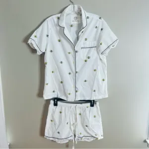 Printfresh Size Small Shorts Cotton Pajama Set Embroidered Bumble Bee Set SIB