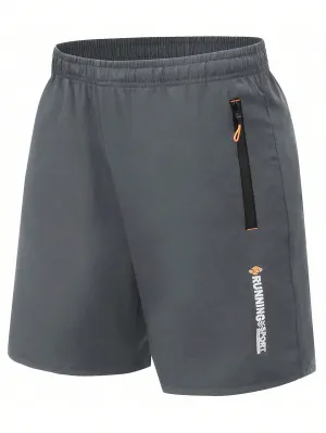 QA Men Letter Graphic Drawstring Waist Shorts