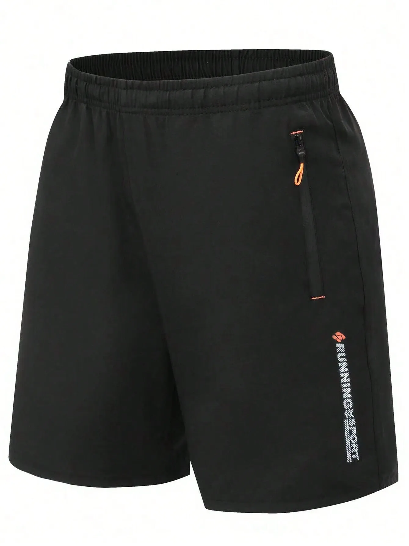 QA Men Letter Graphic Drawstring Waist Shorts
