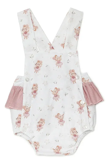 "Abigail" Dusky Pink Ballerina Mouse Romper