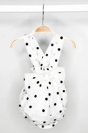 "Adina" White & Black Polka Dot Shortie