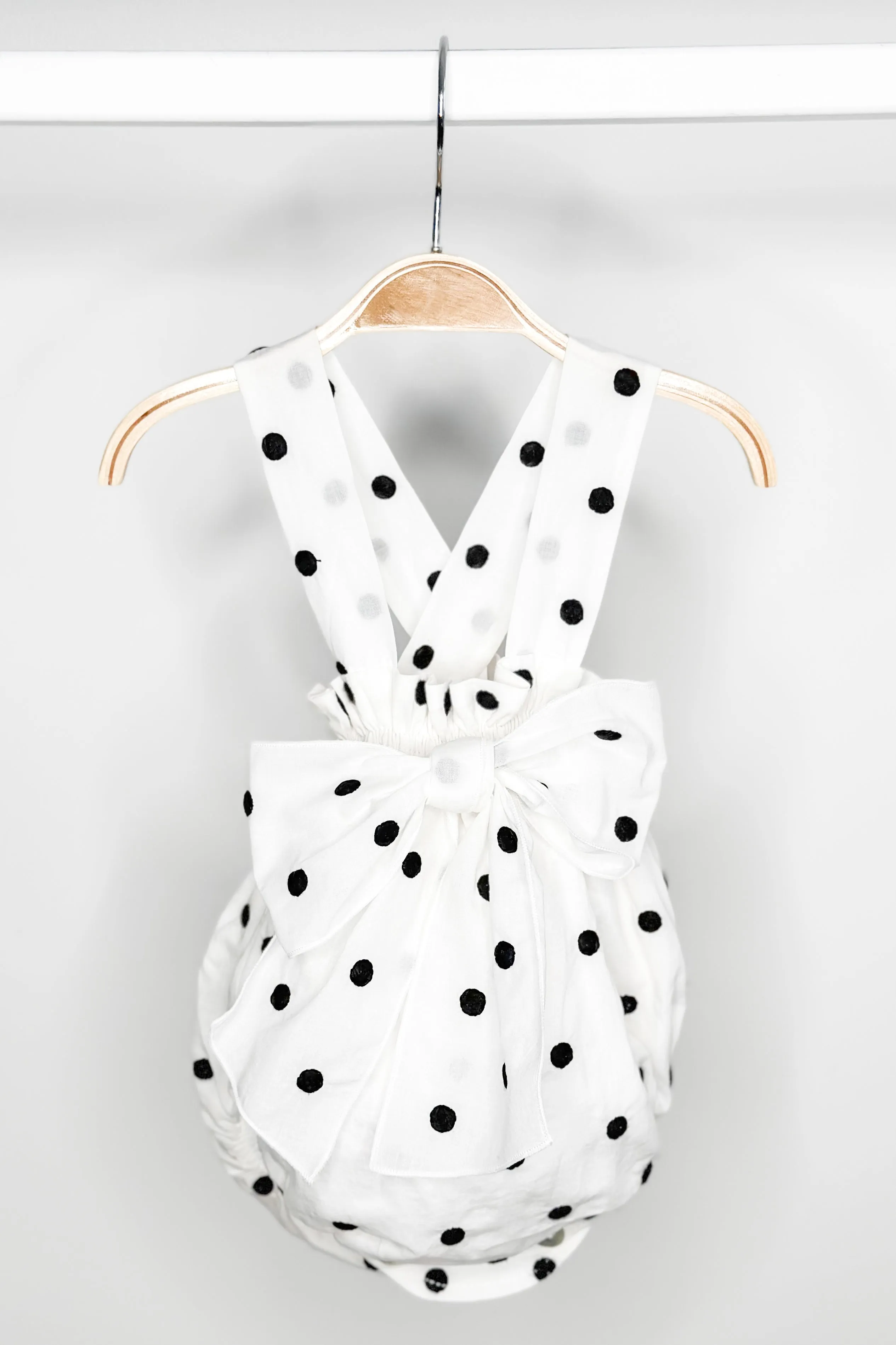 "Adina" White & Black Polka Dot Shortie