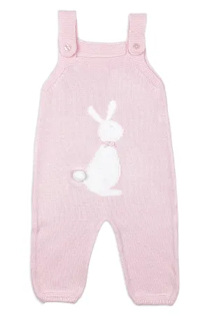 "Casey" Baby Pink Knitted Bunny Dungarees