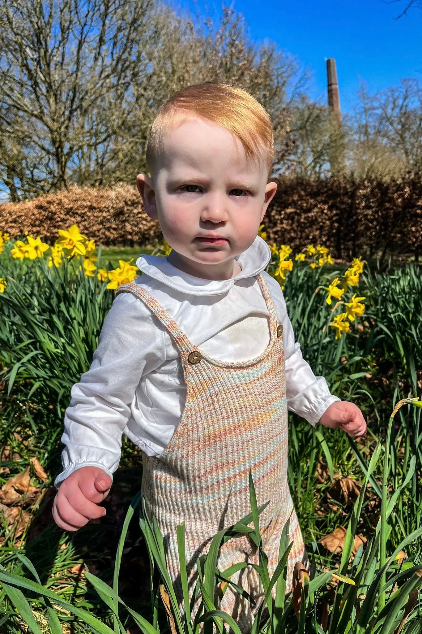 "Channing" Multicoloured Knitted Dungarees
