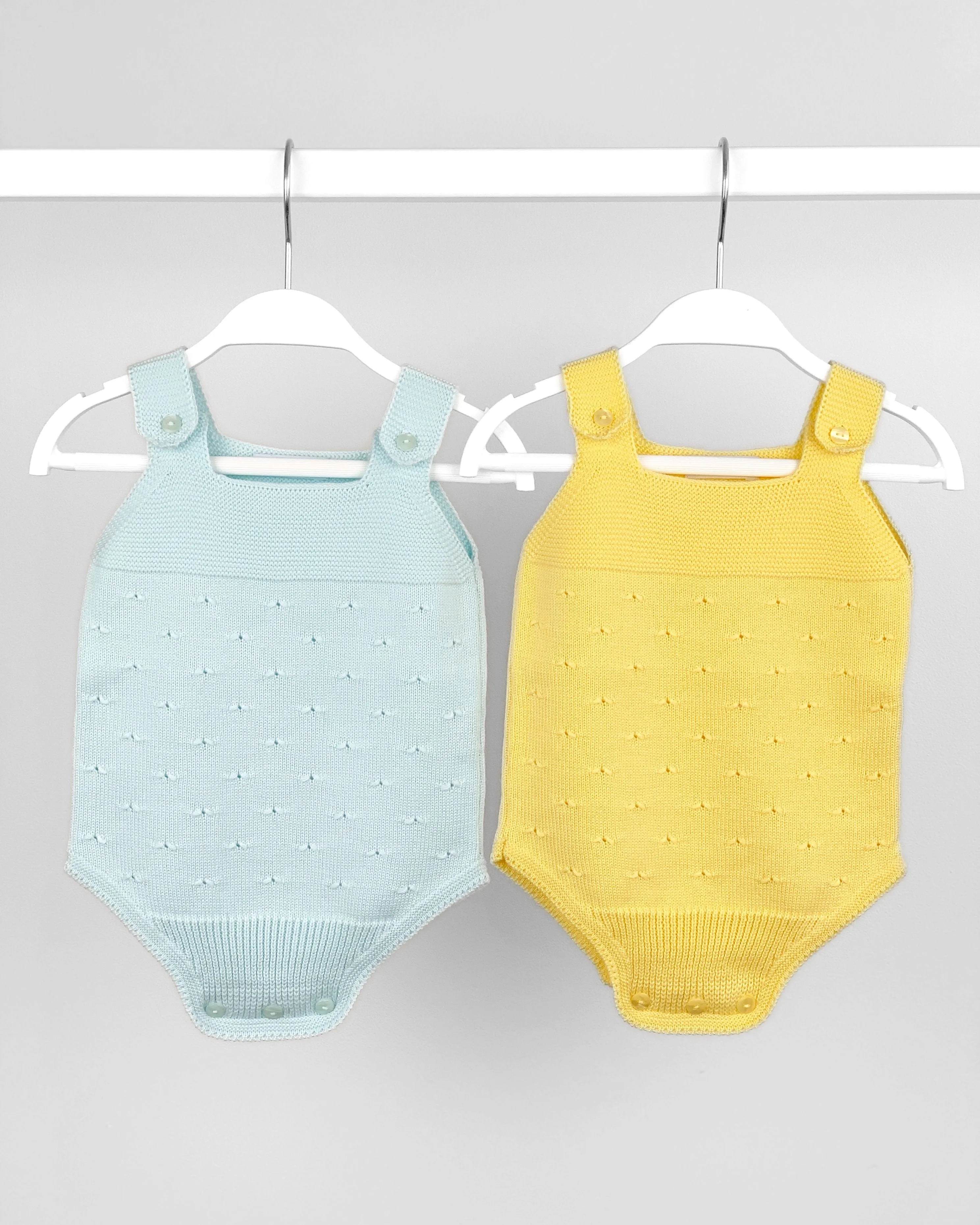 "Charlie" Lemon Knitted Dungaree Romper