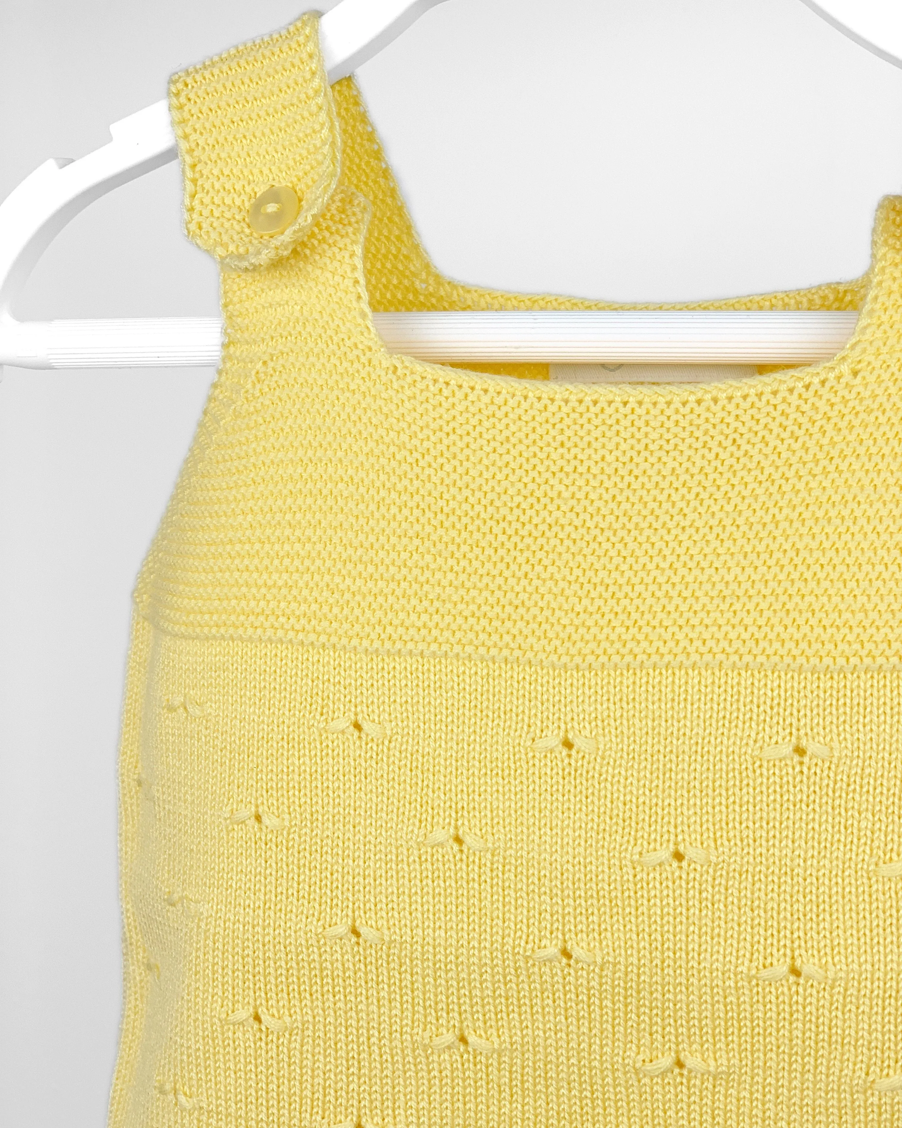 "Charlie" Lemon Knitted Dungaree Romper