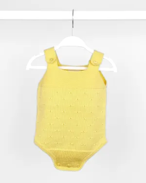 "Charlie" Lemon Knitted Dungaree Romper