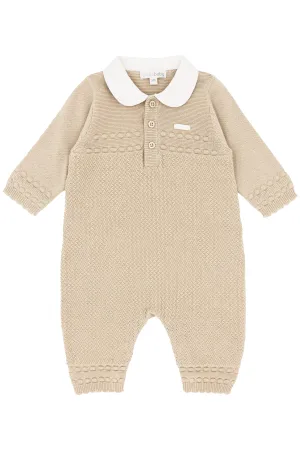 "Daniel" Beige Knit Romper